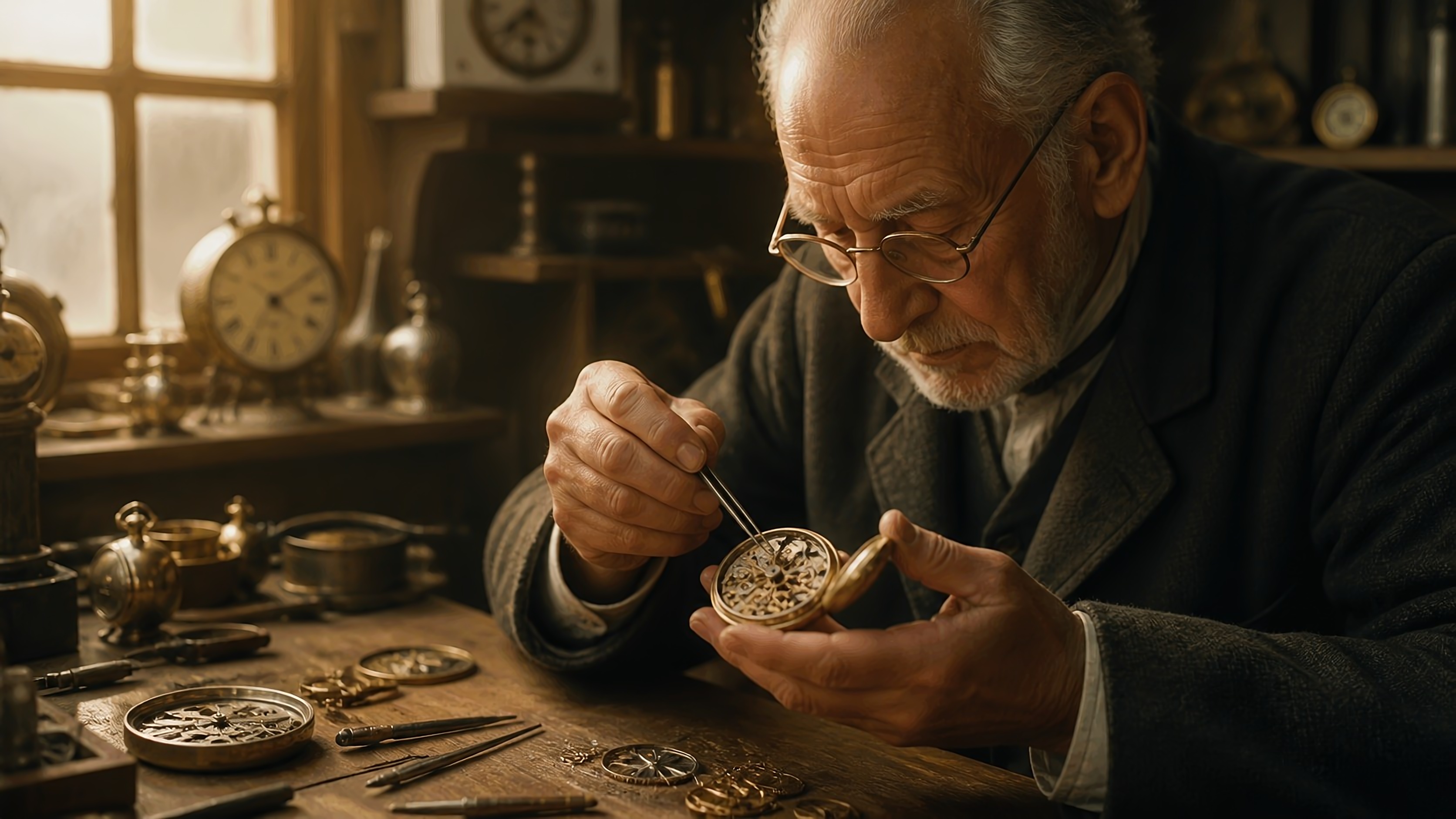 시계공의 작업대 — Veo 원본 · 1080p / AI PIXELL · 4K 업스케일